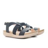 Sandalia plana negro x cafe para mujer 1019-Z83