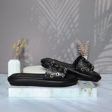 Sandalia plana negro para mujer 1027-Z43