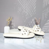 Sandalia plana talco para mujer 1027-Z43