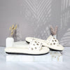 Sandalia plana talco para mujer 1027-Z43