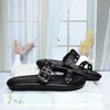 Sandalia plana negro para mujer 1029-Z43