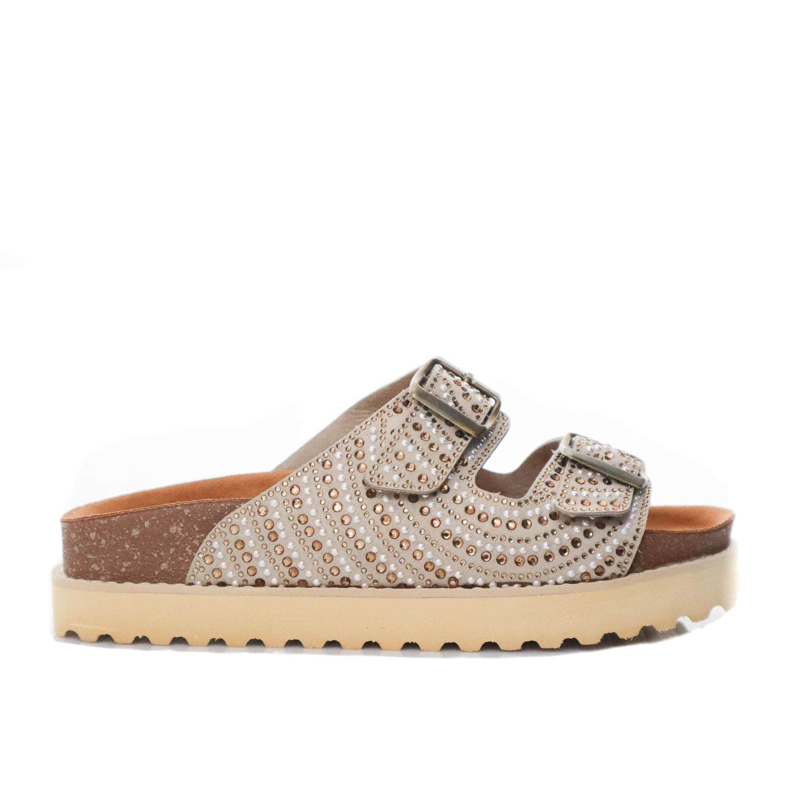 Sandalia plana arena para mujer 1038-Z683