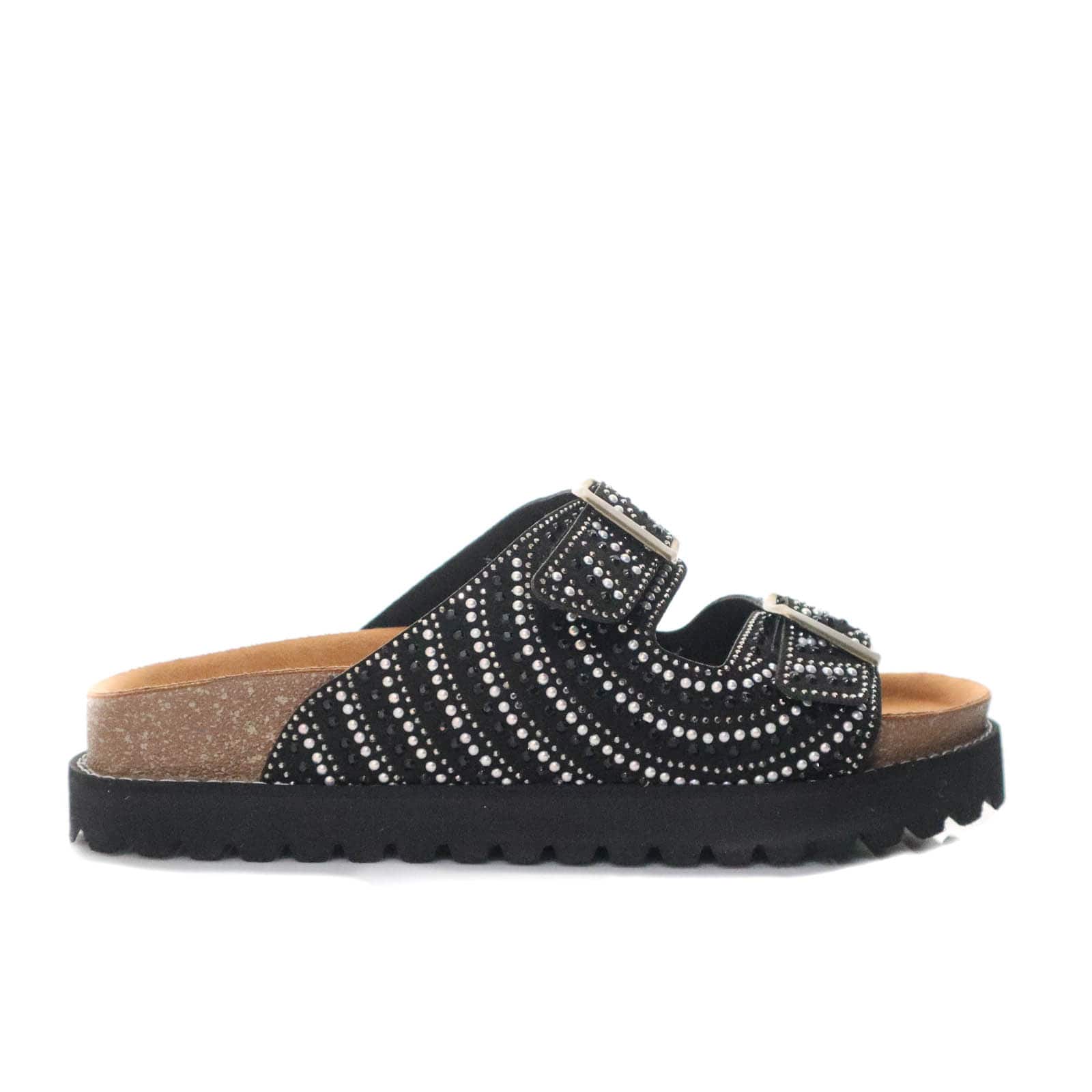 Sandalia plana negro para mujer 1038-Z683