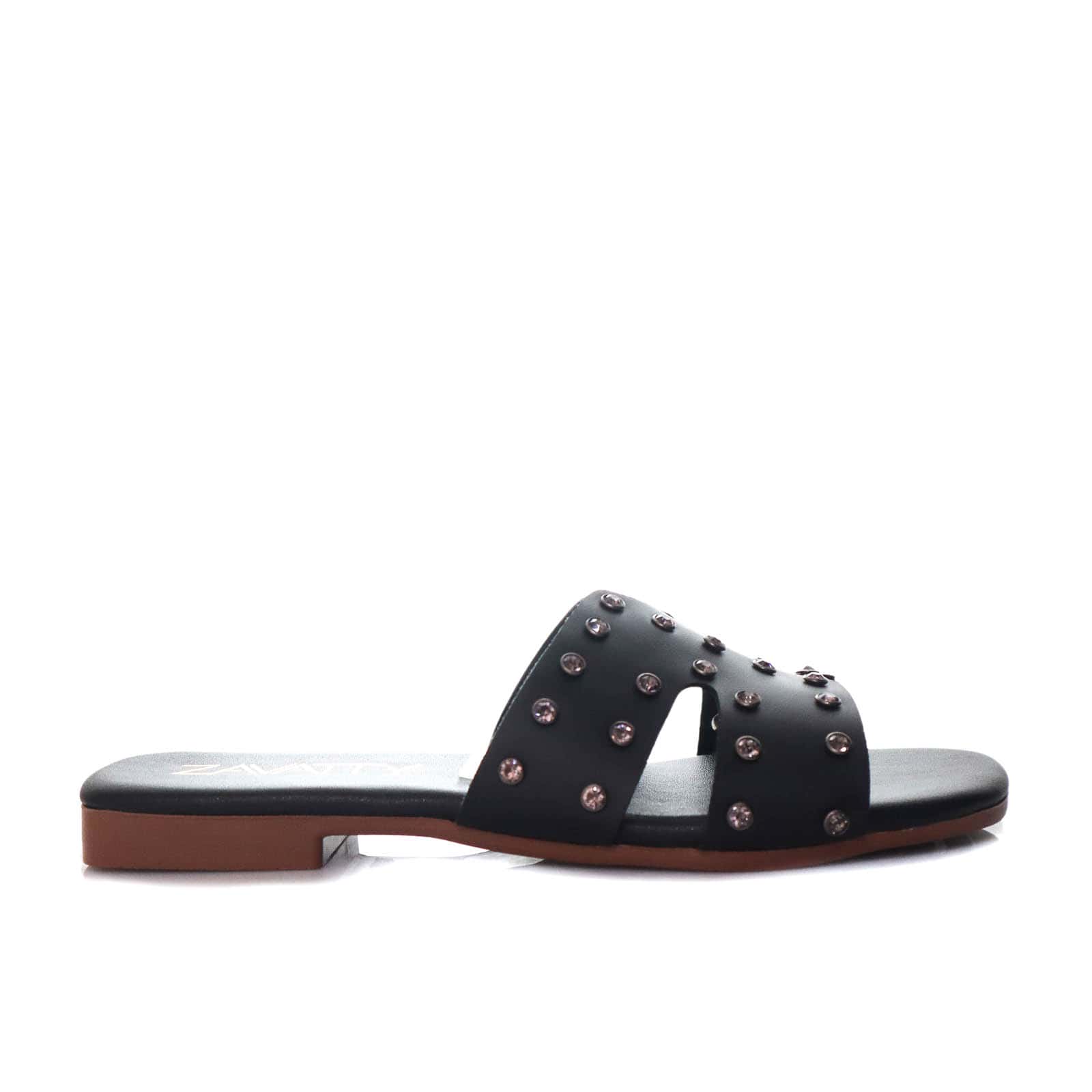 Sandalia plana negro para mujer 105-Z43