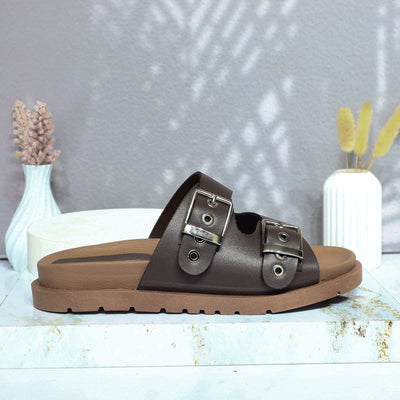 Sandalia tacon cafe para mujer 1063-Z43