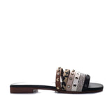 Sandalia plana negro para mujer 112-Z43