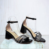 Sandalia 5 1/2 brillos negro para mujer 165-Z805