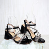 Sandalia 5 1/2 brillos negro para mujer 180-Z805