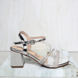 Sandalia 5 1/2 brillos plata para mujer 180-Z805
