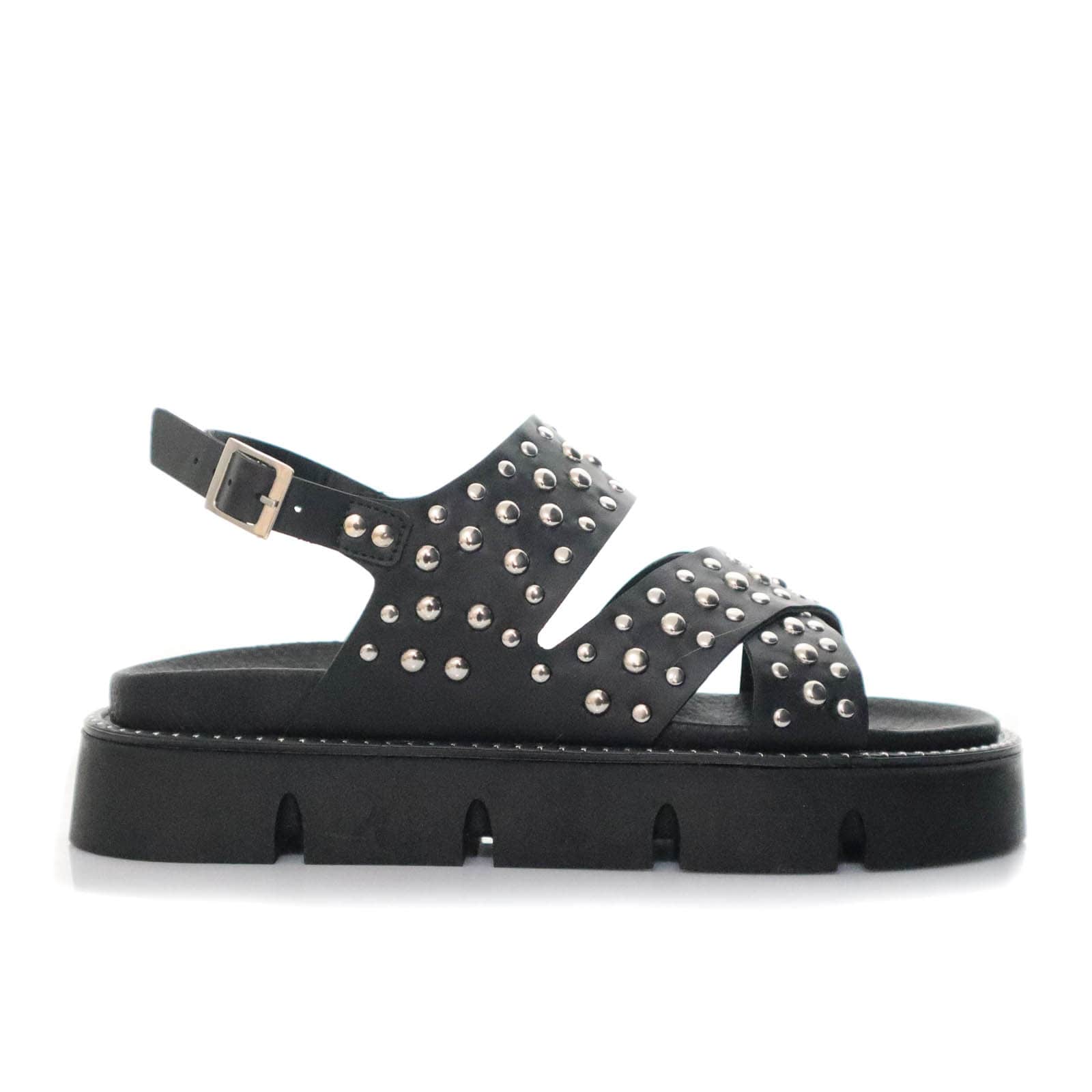 Sandalia plana negro para mujer 2056-Z409