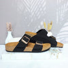 Sandalia plana negro para mujer 21000-Z620