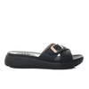 Sandalia plataforma baja negro x charol para mujer 2288-Z197