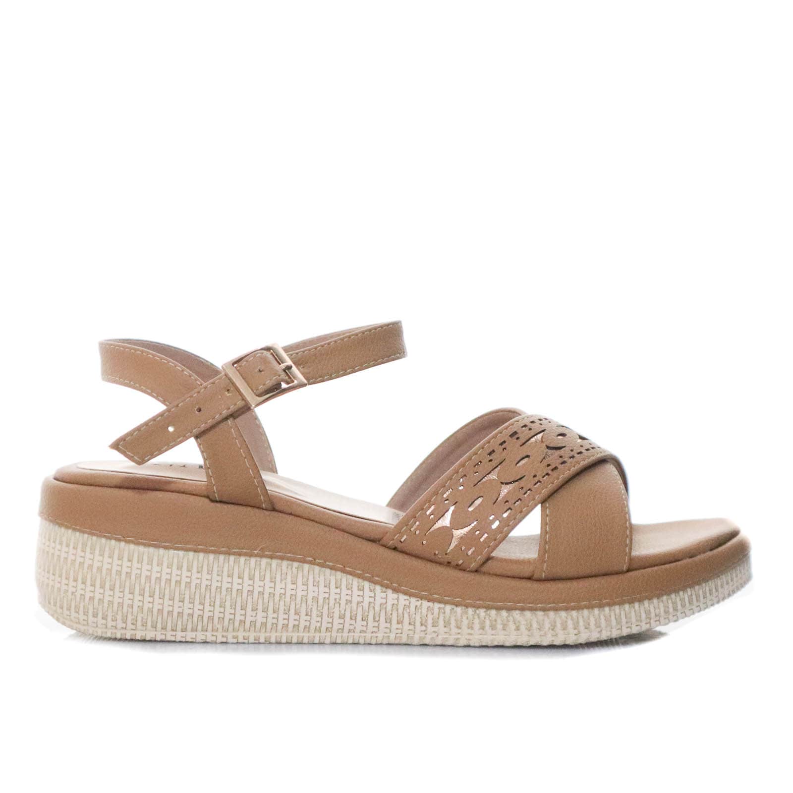 Sandalia plataforma baja amareto x oro rosa para mujer 2305-Z197