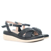 Sandalia plataforma baja negro x charol para mujer 2305-Z197