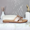 Sandalia plana oro rosa cuero para mujer 23C10-Z19