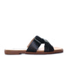 Sandalia plana negro para mujer 23C13-Z19