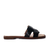 Sandalia plana negro para mujer 23C18-Z19