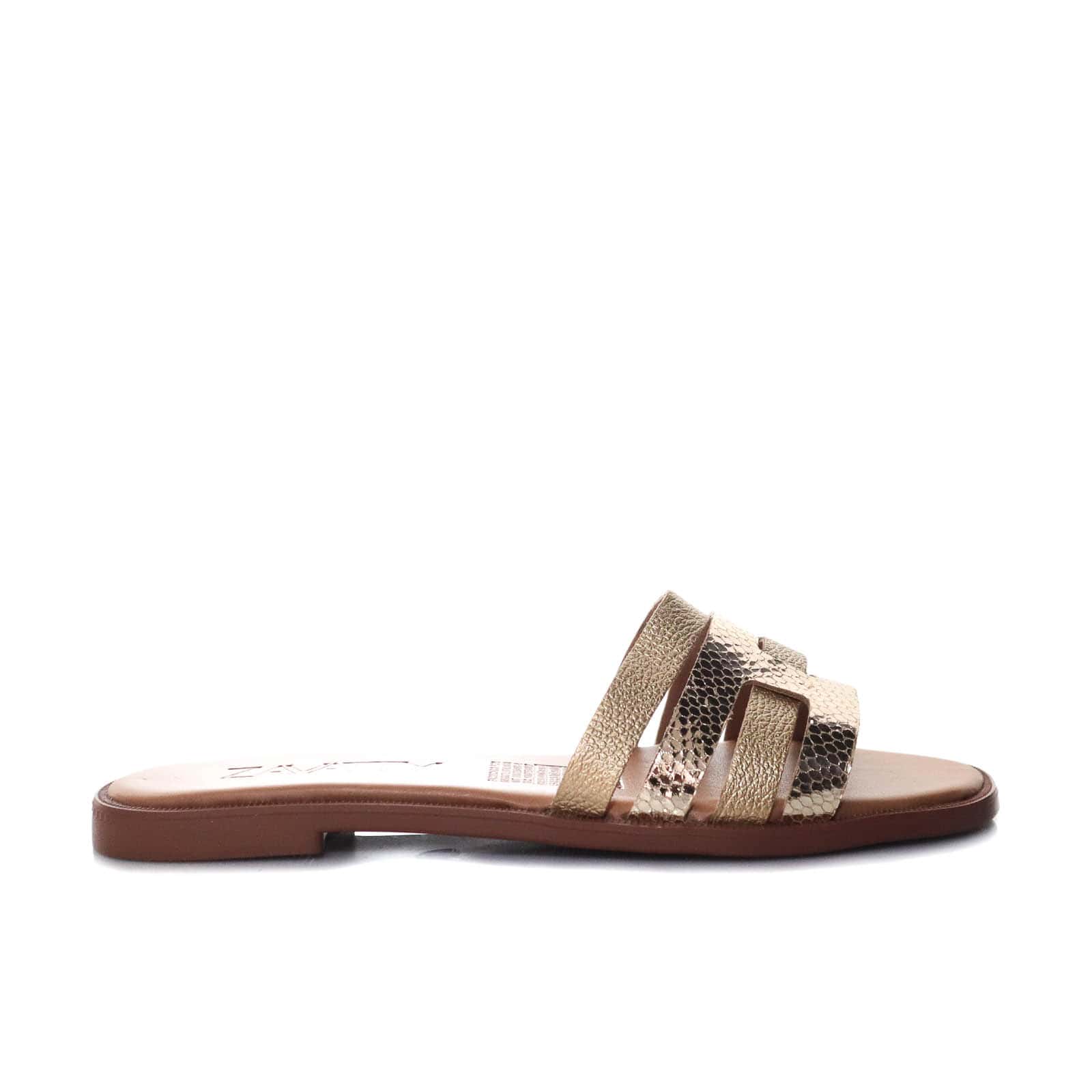 Sandalia plana oro para mujer 23C24-Z19