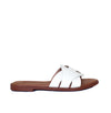 Sandalia plana talco cuero para mujer 23C26-Z19