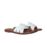 Sandalia plana talco cuero para mujer 23C26-Z19