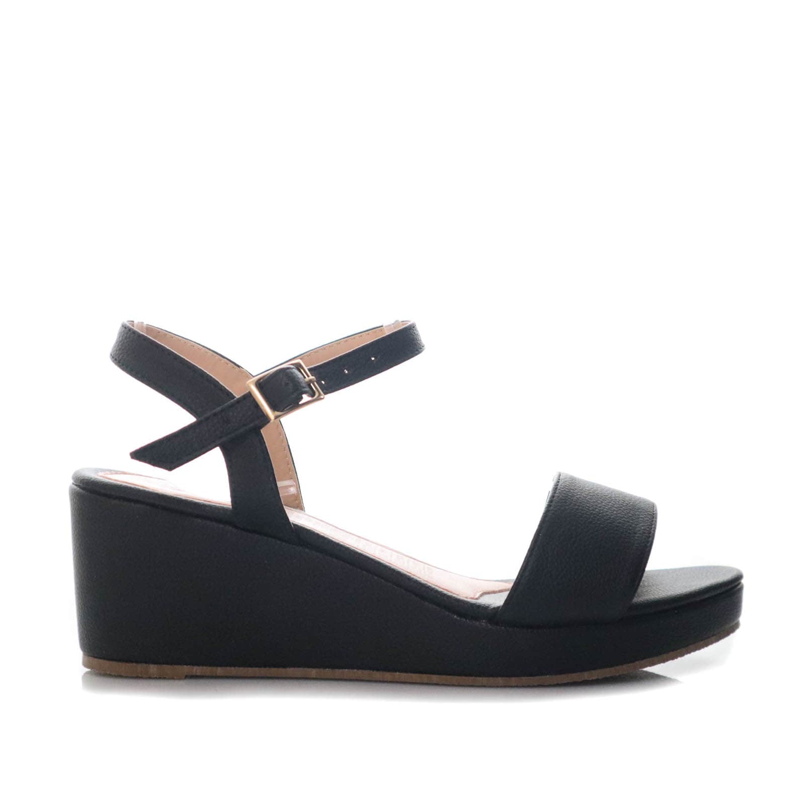 Sandalia plataforma baja negro para mujer 2407-Z132