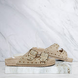Sandalia canoa beige cuero para mujer 251318-z718