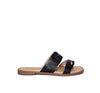 Sandalia plana negro cuero para mujer 25C31-Z19