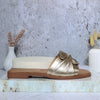 Sandalia plana oro cuero para mujer 25C525-Z19