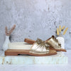Sandalia plana oro cuero para mujer 25C525-Z19