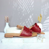 Sandalia plana rojo cuero para mujer 25C525-Z19