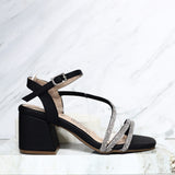 Sandalia 5 1/2 brillos negro x murano para mujer 2603-z148