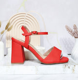 Sandalia tacon rojo para mujer 2712-Z148