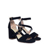Sandalia tacon negro nobuck para mujer 2718-Z148