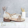 Sandalia plana champaña para mujer 2754-Z527