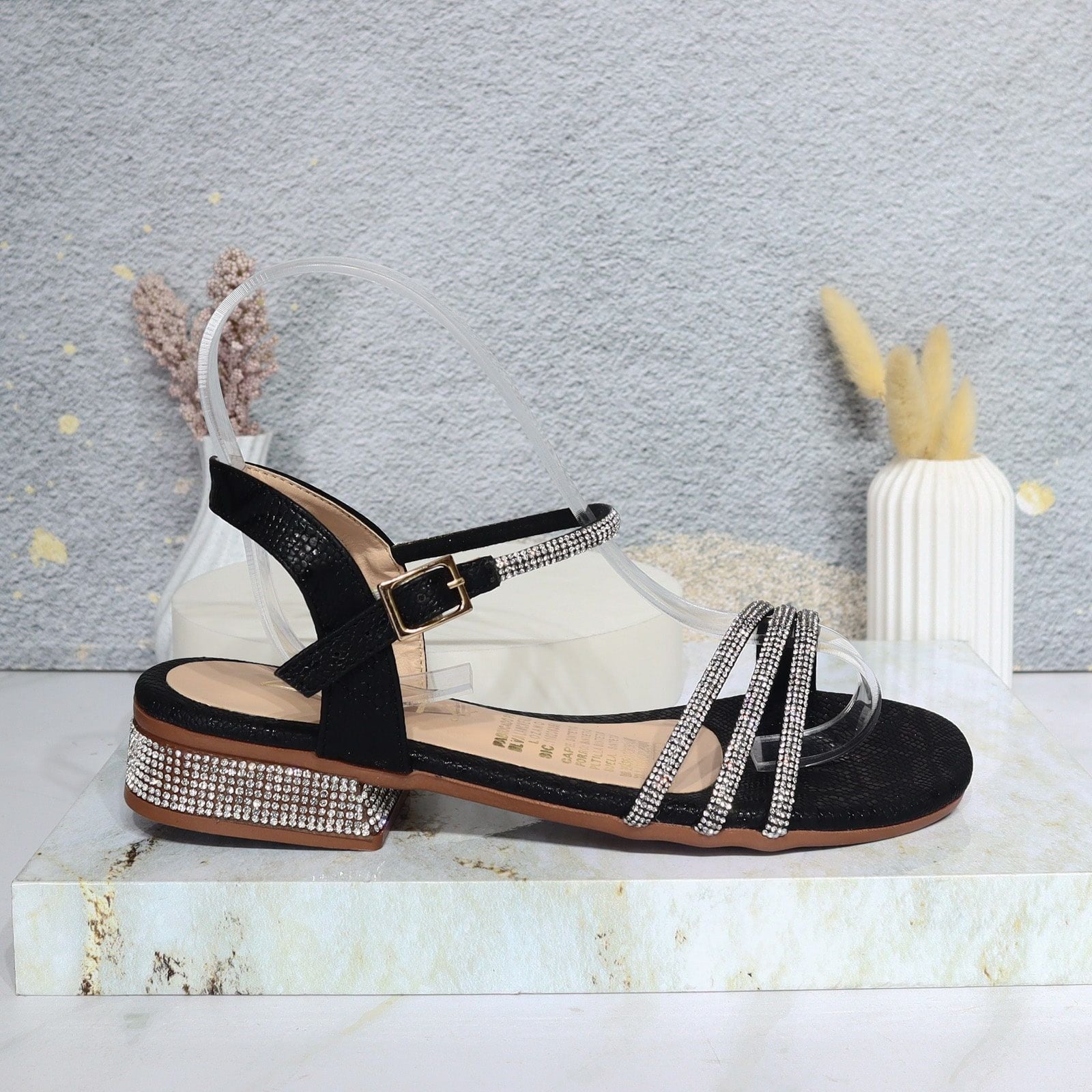 Sandalia plana negro para mujer 2754-Z527