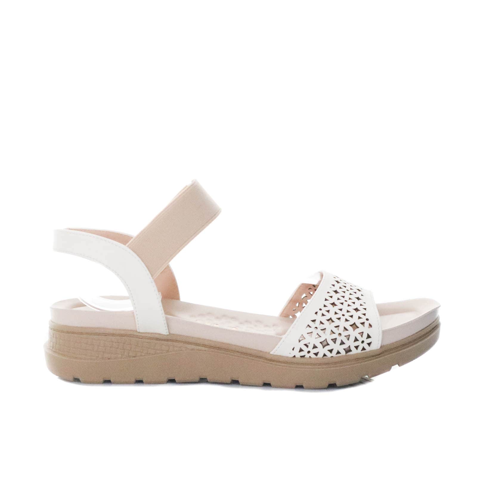 Sandalia plana talco para mujer 301-Z83
