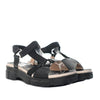 Sandalia plana negro para mujer 324-1-Z83