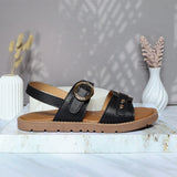 Sandalia plana negro para mujer 324-Z447