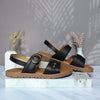 Sandalia plana negro para mujer 324-Z447