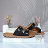 Sandalia plana negro para mujer 327-Z447