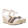 Plataforma alta beige x rayas negras para mujer 332-Z450