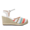 Plataforma alta beige x rayas naranjas para mujer 332-Z450