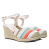 Plataforma alta beige x rayas naranjas para mujer 332-Z450