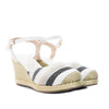 Plataforma alta beige x rayas cafe para mujer 332-Z450