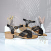 Sandalia tacon negro x folia cuero para mujer 350-Z310