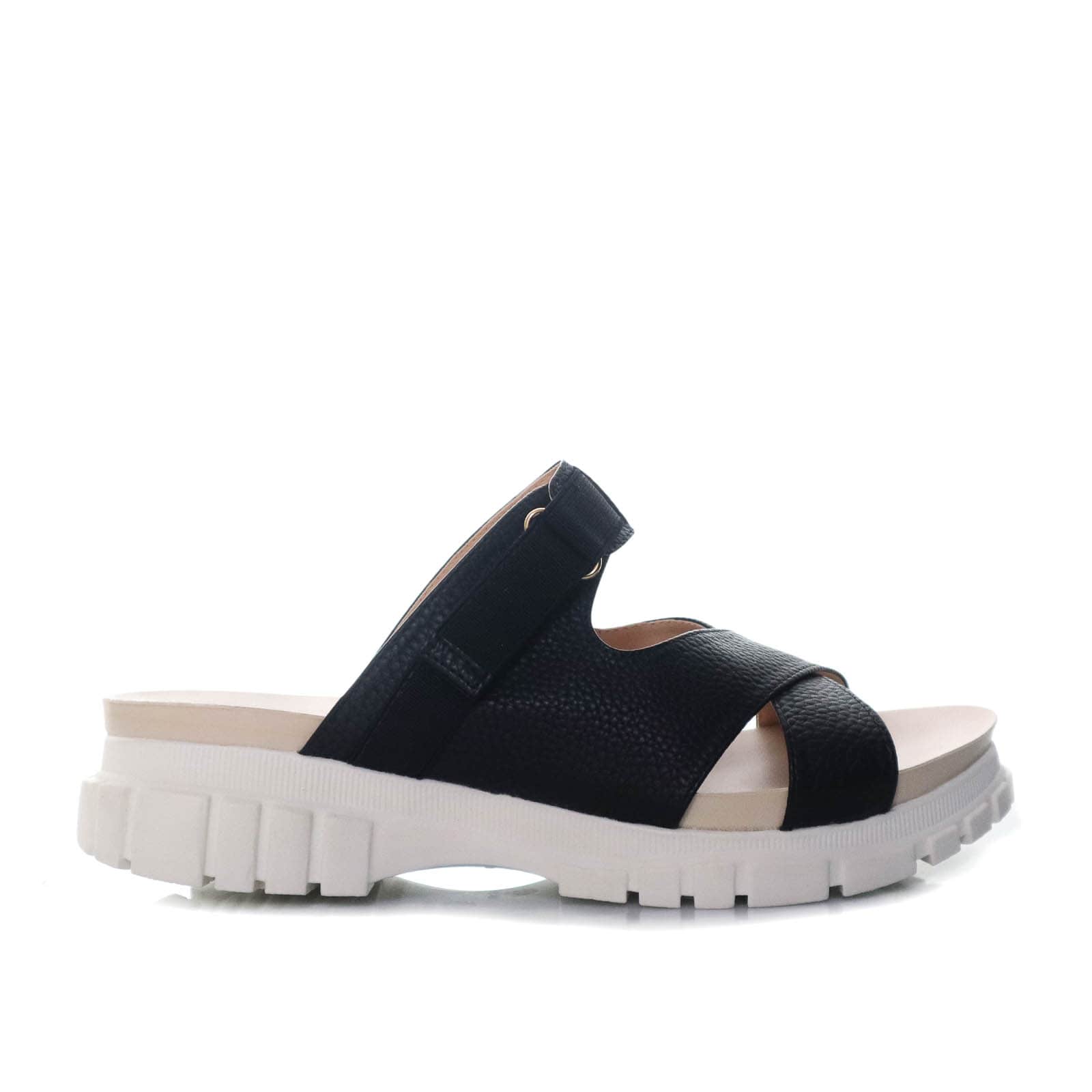 Sandalia plana negro para mujer 358-Z83