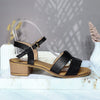 Sandalia tacon negro cuero para mujer 372-Z310
