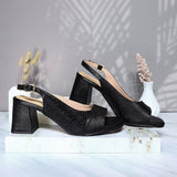 Tacon negro cuero para mujer 407-Z522