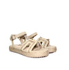Plataforma baja yute x champaña para mujer 4244-Z437