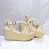 Plataforma baja champaña x oro para mujer 4302-Z453